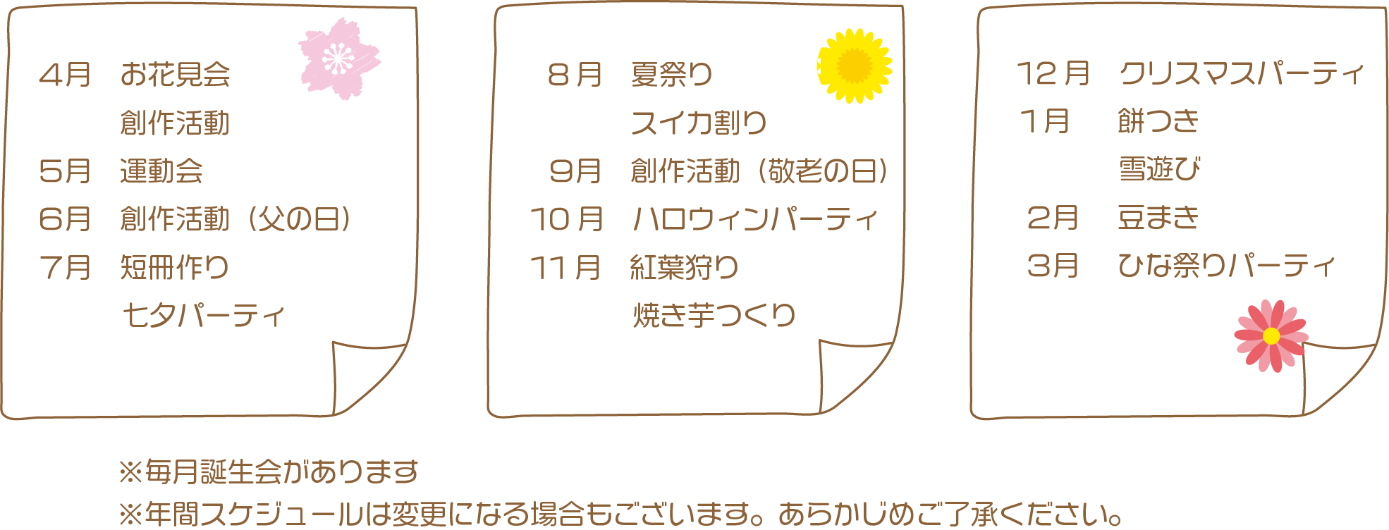 年間スケジュール